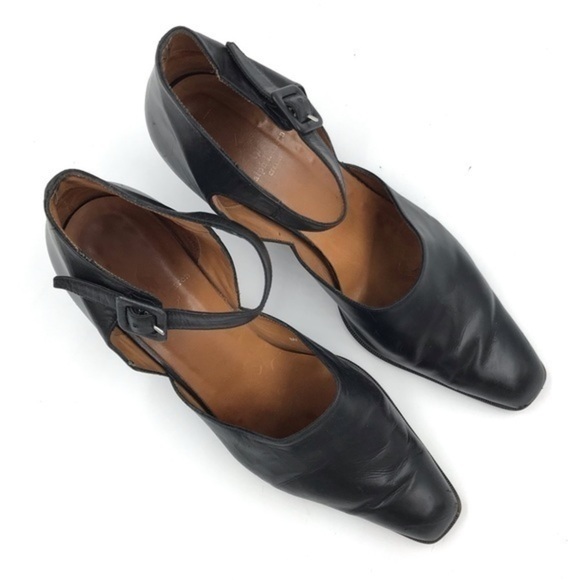 Ralph Lauren Black Leather D’Orsay Pumps Heels Size 10 - Picture 4 of 10